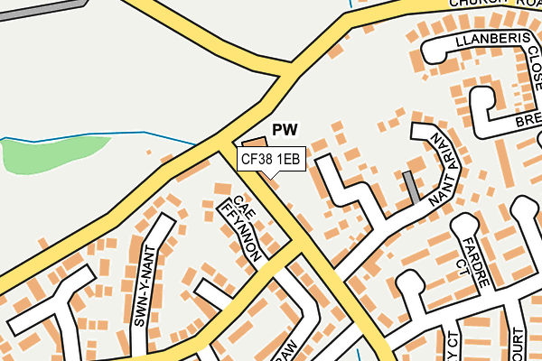 CF38 1EB map - OS OpenMap – Local (Ordnance Survey)