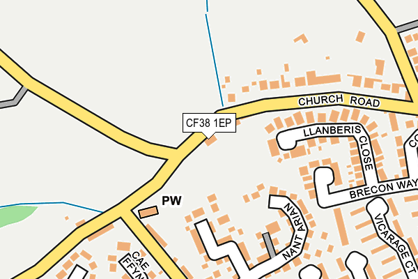 CF38 1EP map - OS OpenMap – Local (Ordnance Survey)