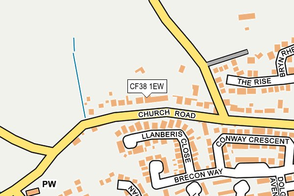 CF38 1EW map - OS OpenMap – Local (Ordnance Survey)