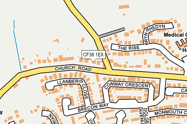 CF38 1EX map - OS OpenMap – Local (Ordnance Survey)