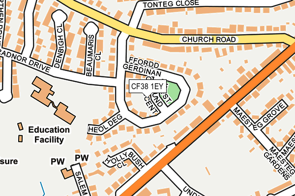CF38 1EY map - OS OpenMap – Local (Ordnance Survey)
