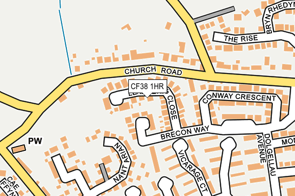 CF38 1HR map - OS OpenMap – Local (Ordnance Survey)