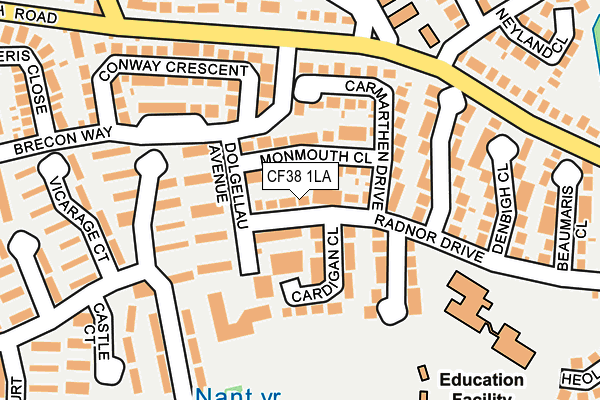CF38 1LA map - OS OpenMap – Local (Ordnance Survey)