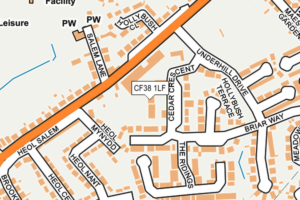 CF38 1LF map - OS OpenMap – Local (Ordnance Survey)