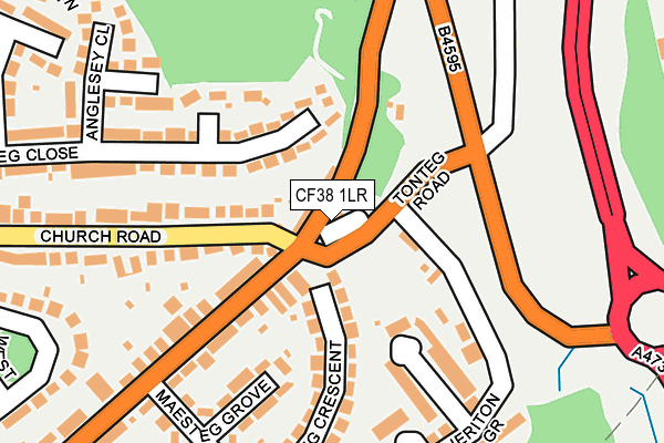 CF38 1LR map - OS OpenMap – Local (Ordnance Survey)