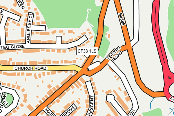 CF38 1LS map - OS OpenMap – Local (Ordnance Survey)