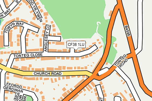 CF38 1LU map - OS OpenMap – Local (Ordnance Survey)