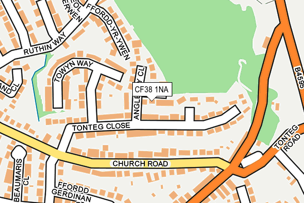 CF38 1NA map - OS OpenMap – Local (Ordnance Survey)