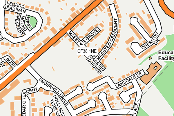 CF38 1NE map - OS OpenMap – Local (Ordnance Survey)