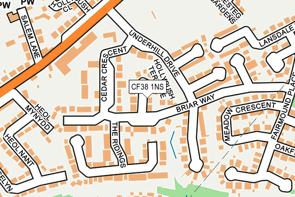 CF38 1NS map - OS OpenMap – Local (Ordnance Survey)
