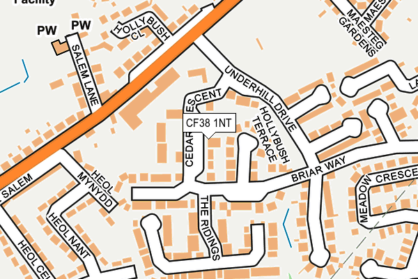 CF38 1NT map - OS OpenMap – Local (Ordnance Survey)