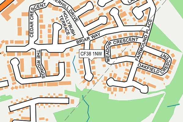 CF38 1NW map - OS OpenMap – Local (Ordnance Survey)