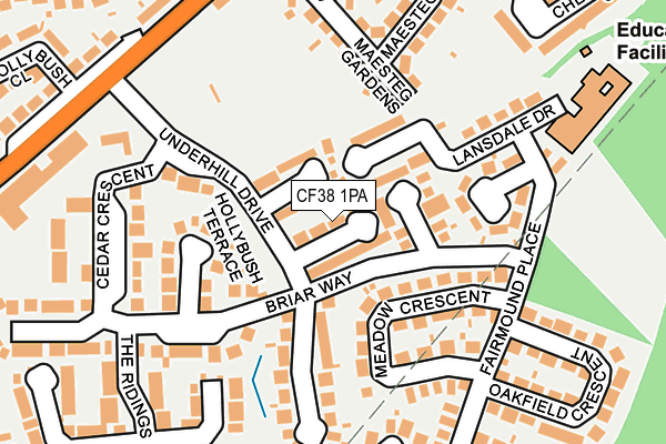 CF38 1PA map - OS OpenMap – Local (Ordnance Survey)