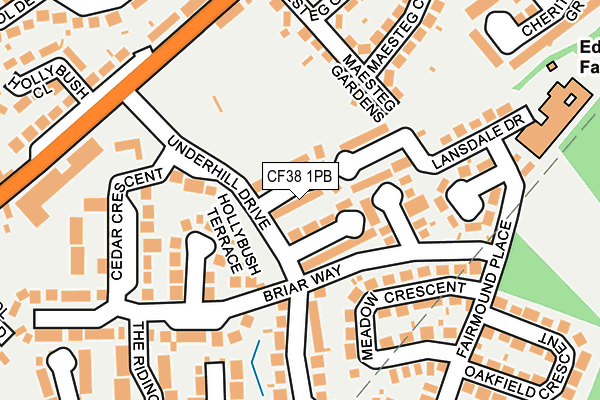 CF38 1PB map - OS OpenMap – Local (Ordnance Survey)