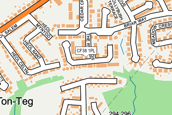 CF38 1PL map - OS OpenMap – Local (Ordnance Survey)