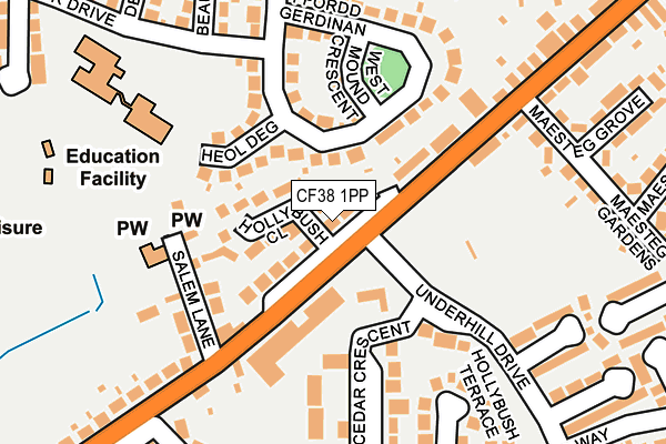 CF38 1PP map - OS OpenMap – Local (Ordnance Survey)