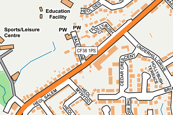 CF38 1PS map - OS OpenMap – Local (Ordnance Survey)