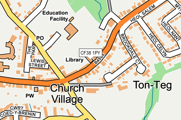 CF38 1PY map - OS OpenMap – Local (Ordnance Survey)