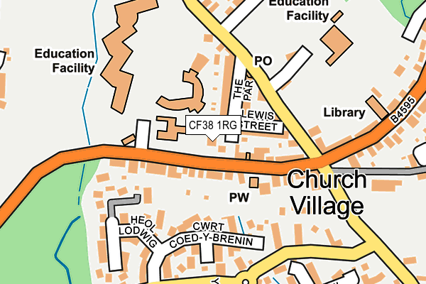 CF38 1RG map - OS OpenMap – Local (Ordnance Survey)