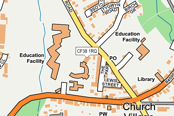 CF38 1RQ map - OS OpenMap – Local (Ordnance Survey)