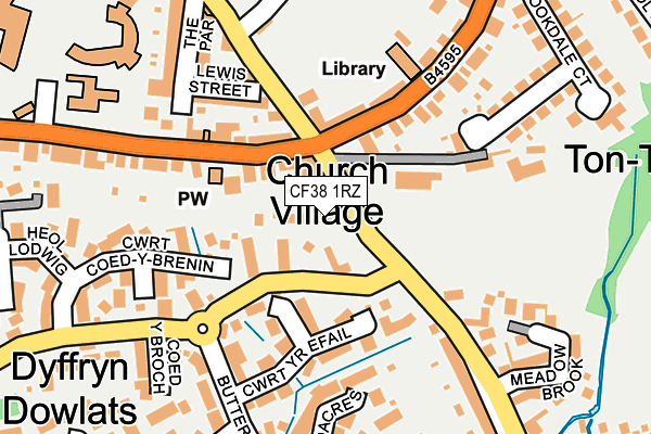 CF38 1RZ map - OS OpenMap – Local (Ordnance Survey)