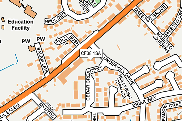 CF38 1SA map - OS OpenMap – Local (Ordnance Survey)