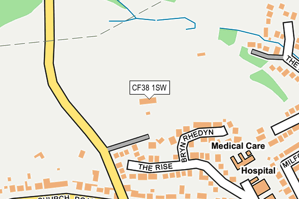 CF38 1SW map - OS OpenMap – Local (Ordnance Survey)