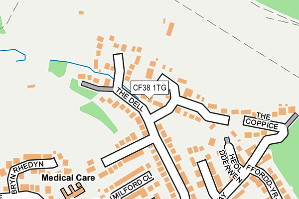 CF38 1TG map - OS OpenMap – Local (Ordnance Survey)