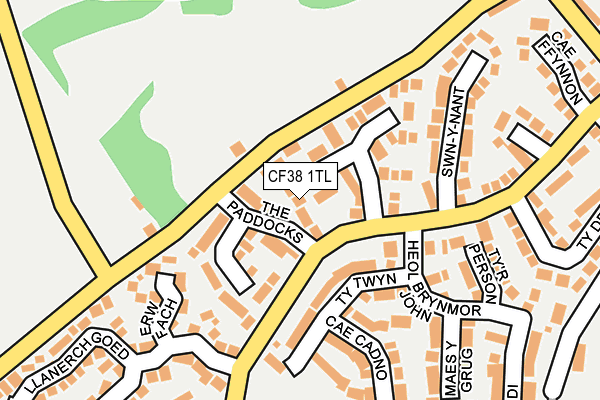 CF38 1TL map - OS OpenMap – Local (Ordnance Survey)
