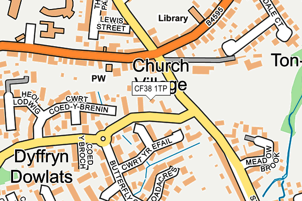 CF38 1TP map - OS OpenMap – Local (Ordnance Survey)