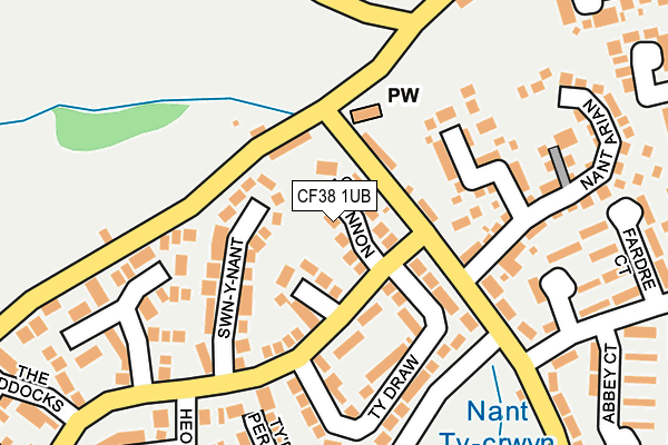 CF38 1UB map - OS OpenMap – Local (Ordnance Survey)