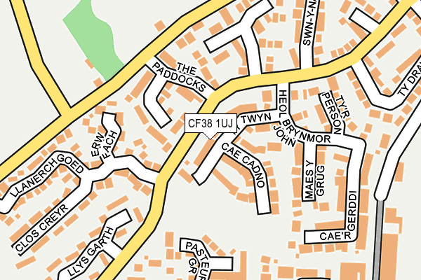 CF38 1UJ map - OS OpenMap – Local (Ordnance Survey)