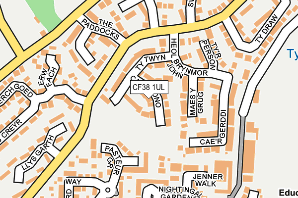 CF38 1UL map - OS OpenMap – Local (Ordnance Survey)