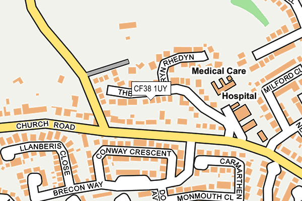 CF38 1UY map - OS OpenMap – Local (Ordnance Survey)