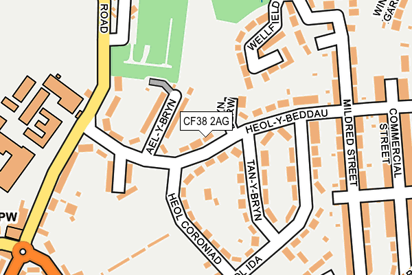 CF38 2AG map - OS OpenMap – Local (Ordnance Survey)