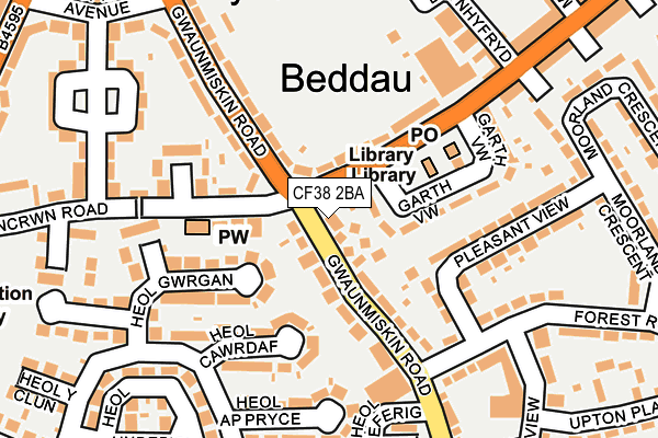 CF38 2BA map - OS OpenMap – Local (Ordnance Survey)