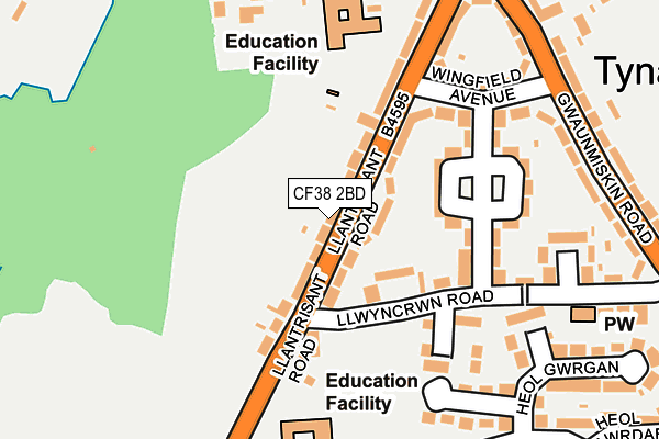 CF38 2BD map - OS OpenMap – Local (Ordnance Survey)