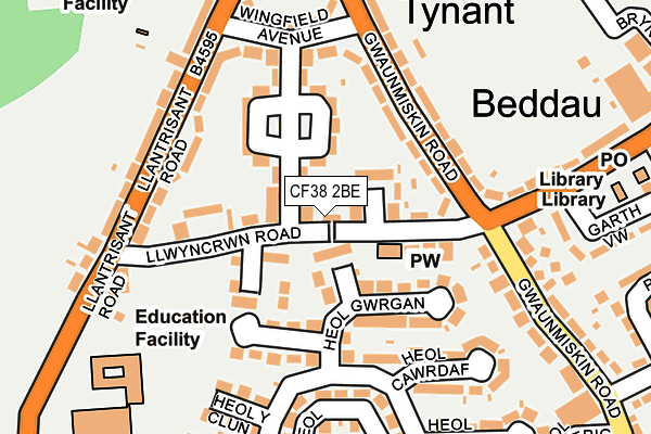 CF38 2BE map - OS OpenMap – Local (Ordnance Survey)