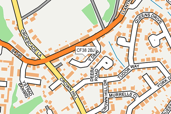 CF38 2BJ map - OS OpenMap – Local (Ordnance Survey)