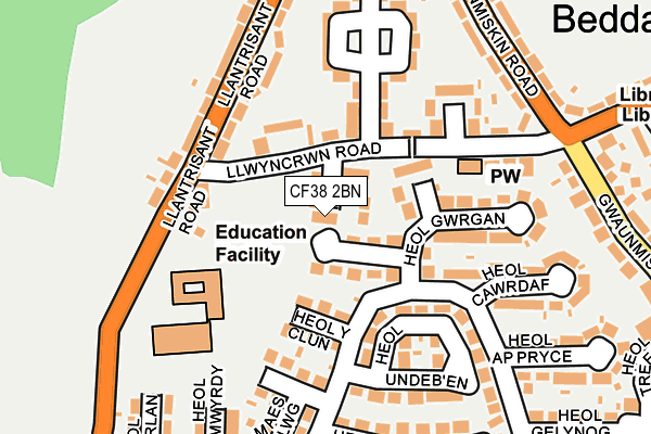 CF38 2BN map - OS OpenMap – Local (Ordnance Survey)