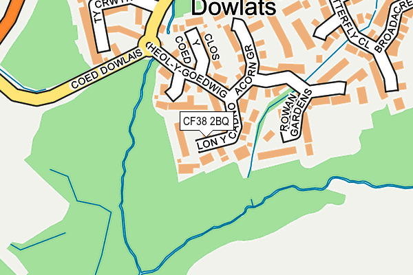 CF38 2BQ map - OS OpenMap – Local (Ordnance Survey)