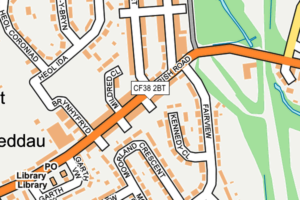 CF38 2BT map - OS OpenMap – Local (Ordnance Survey)