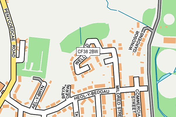 CF38 2BW map - OS OpenMap – Local (Ordnance Survey)