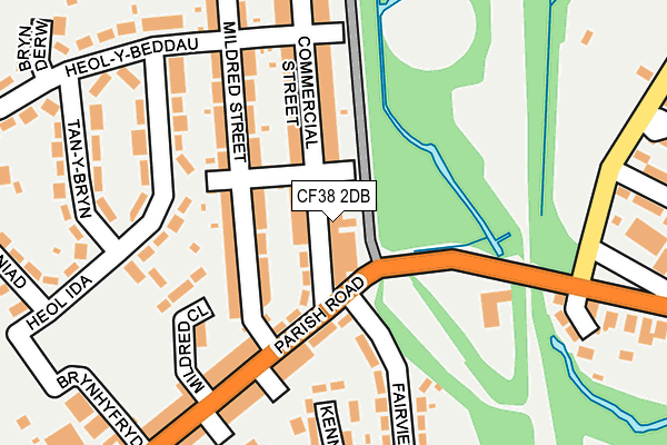 CF38 2DB map - OS OpenMap – Local (Ordnance Survey)