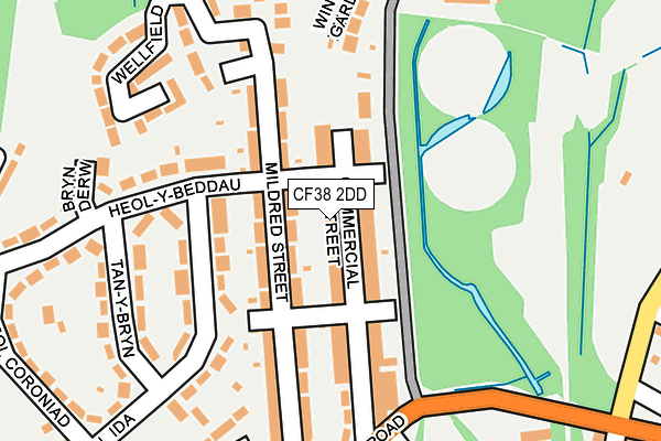 CF38 2DD map - OS OpenMap – Local (Ordnance Survey)