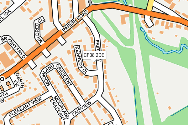 CF38 2DE map - OS OpenMap – Local (Ordnance Survey)