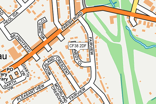 CF38 2DF map - OS OpenMap – Local (Ordnance Survey)