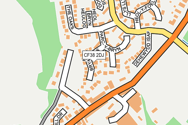 CF38 2DJ map - OS OpenMap – Local (Ordnance Survey)
