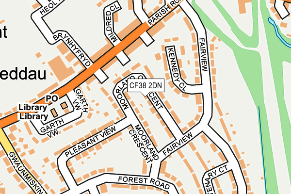 CF38 2DN map - OS OpenMap – Local (Ordnance Survey)