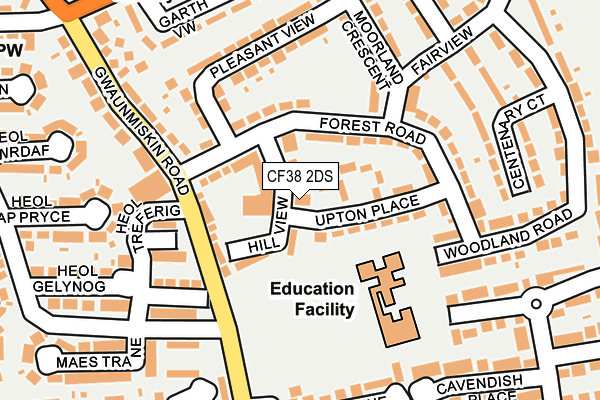 CF38 2DS map - OS OpenMap – Local (Ordnance Survey)